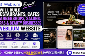 build restaurants cafes barbershops hair nail beauty salons spas weblium website