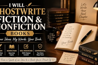 ghostwrite fiction and nonfiction book as ghostwriter