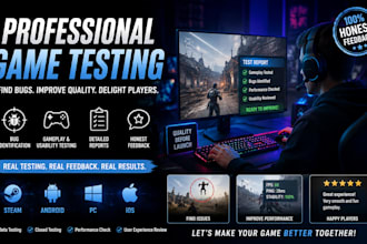 creatively game test and app test with QA bug testing