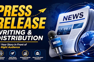 write press release and do press release distribution, pr writing, press release