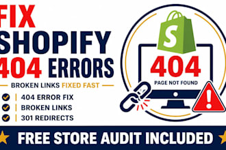 fix shopify 404 errors, broken links, and redirect issues on your store