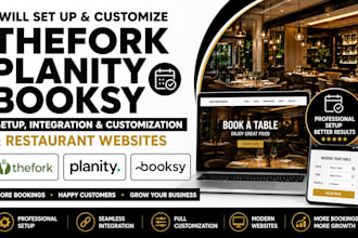 set up thefork, planity and booksy setup, integration and restaurant website