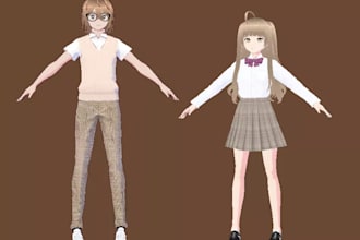 create 3d character models, vrchat avatar, vtuber character and vroid vrm model