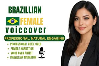 record natural european portugues e learning female voice over