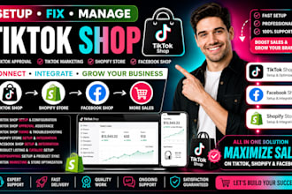 setup tiktok shop tiktok approval tiktok marketing facebook shop shopify store