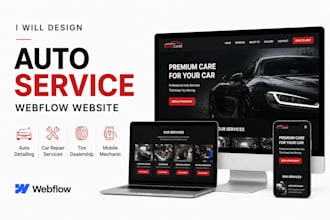 design auto detailing car repair tire dealership mobile mechanic webflow website