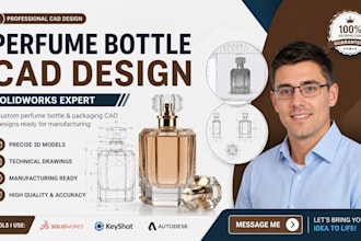 create perfume bottle cad design and packaging in solidworks