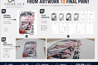 separate colors for screen print production