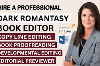 edit dark romantasy, fantasy romance novel with developmental copy line editing