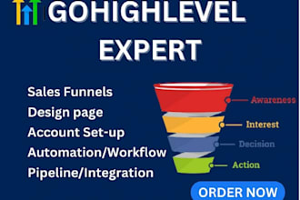 do gohighlevel website design, ghl landing page sales funnel, ghl automation ghl