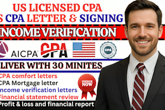 write us cpa letter income verification comfort letter loan mortgage letter