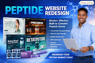 build fda compliant peptide wordpress website, research peptide store