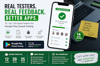 provide 12 testers for google play close testing