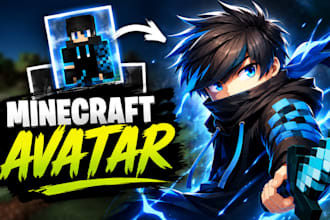 turn your minecraft character into a custom anime oc pfp avatar profile artwork
