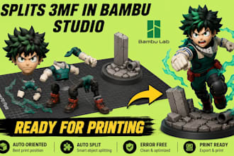 3d slice split stl colored model for 3mf bambu studio ams multicolor printing