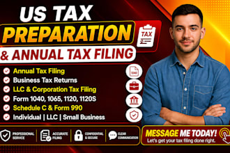 do annual tax filing, US tax returns, llc and business tax in any state