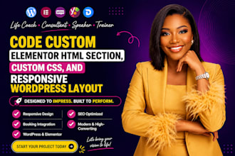 code custom elementor, custom css, and responsive wordpress layout