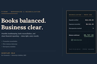 reconcile your books and deliver clean monthly financial reports