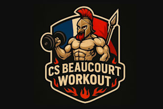 design new style bodybuilding mascot logo