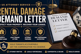 write a powerful rental property damage demand letter as a US attorney