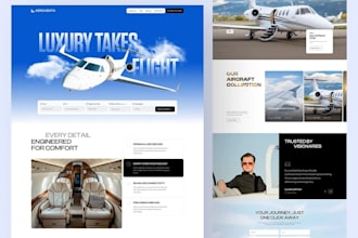 build wix private jet charter website for aviation business, aviation website