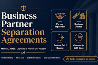 draft a legally binding business partner separation agreement
