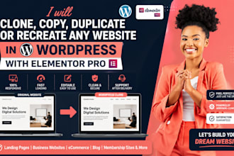 clone, copy, duplicate or recreate any website in wordpress with elementor pro