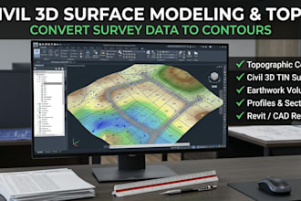 convert survey data into civil 3d topographic surface model