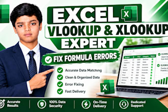 fix vlookup xlookup errors or formulas and match data in excel sheets