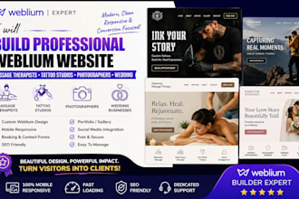 build massage therapists tattoo studios photographers wedding weblium builder