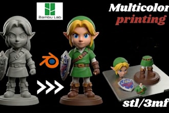 convert stl to 3mf add color split slice stl for bambu studio multicolor print