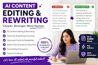 edit and rewrite ai generated content, articles and blog posts
