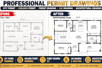 create city permit, building permit, cad and architectural drawings