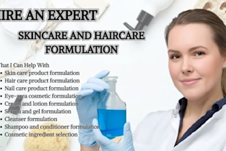 be your cosmetic formulation chemist for skincare haircare product development