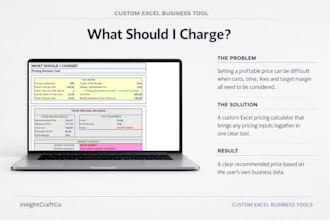 create custom excel business tools and calculators