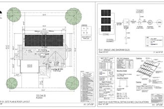 draw solar permit plan set, pv layout, site plan, sld and nec drawings