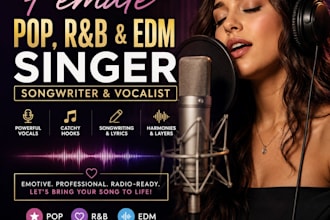 sing professional female country pop and edm