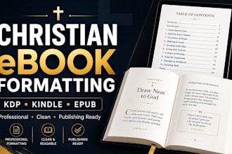format christian ebooks for KDP, kindle and epub professionally