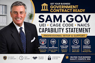 help with sam gov registration, uei, cage code and capability statement