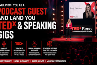 be your podcast agent and book you tedx talks and speaking gigs