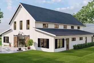 create professional barndominium pole barn house floor plans drawing