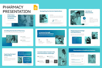 design pharmaceutical, medical powerpoint and presentation, pitch deck in canva