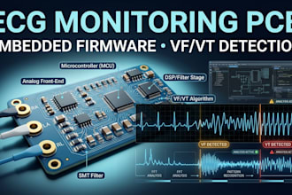 design ecg monitoring pcb and embedded firmware for vf vt detection