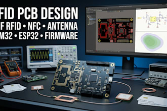 design rfid pcb uhf rfid reader, nfc antenna, stm32 esp32 and embedded firmware