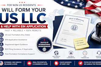 form a US llc for non US residents and help with ein application