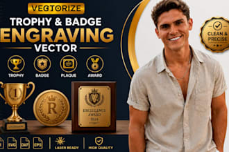 vectorize trophy badge engraving vector, plaque vector award logo, engraving svg