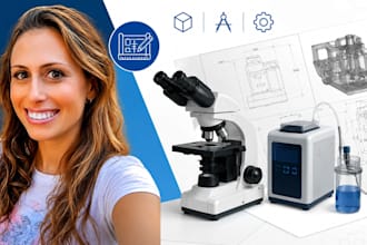 scientific instrument cad, laboratory equipment  PPT design, 3d cad modeling