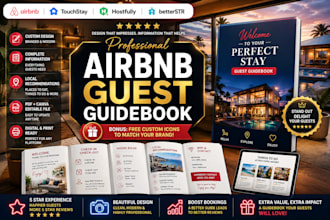 design airbnb, touchstay, hostfully and str guest guidebook