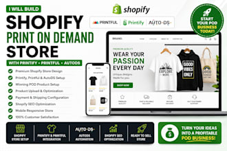 set up shopify and etsy pod store with auto ds printful printify and gelato