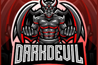 design king devil e sport mascot logo design service for your company